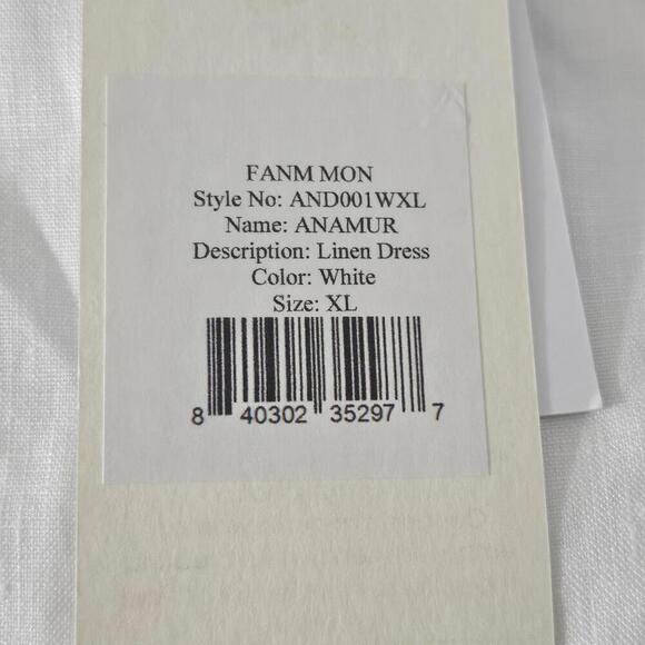 2/$50 Andie x Fanm Mon Anamur White Linen Button-Up Dress Size XL - Picture 7 of 8
